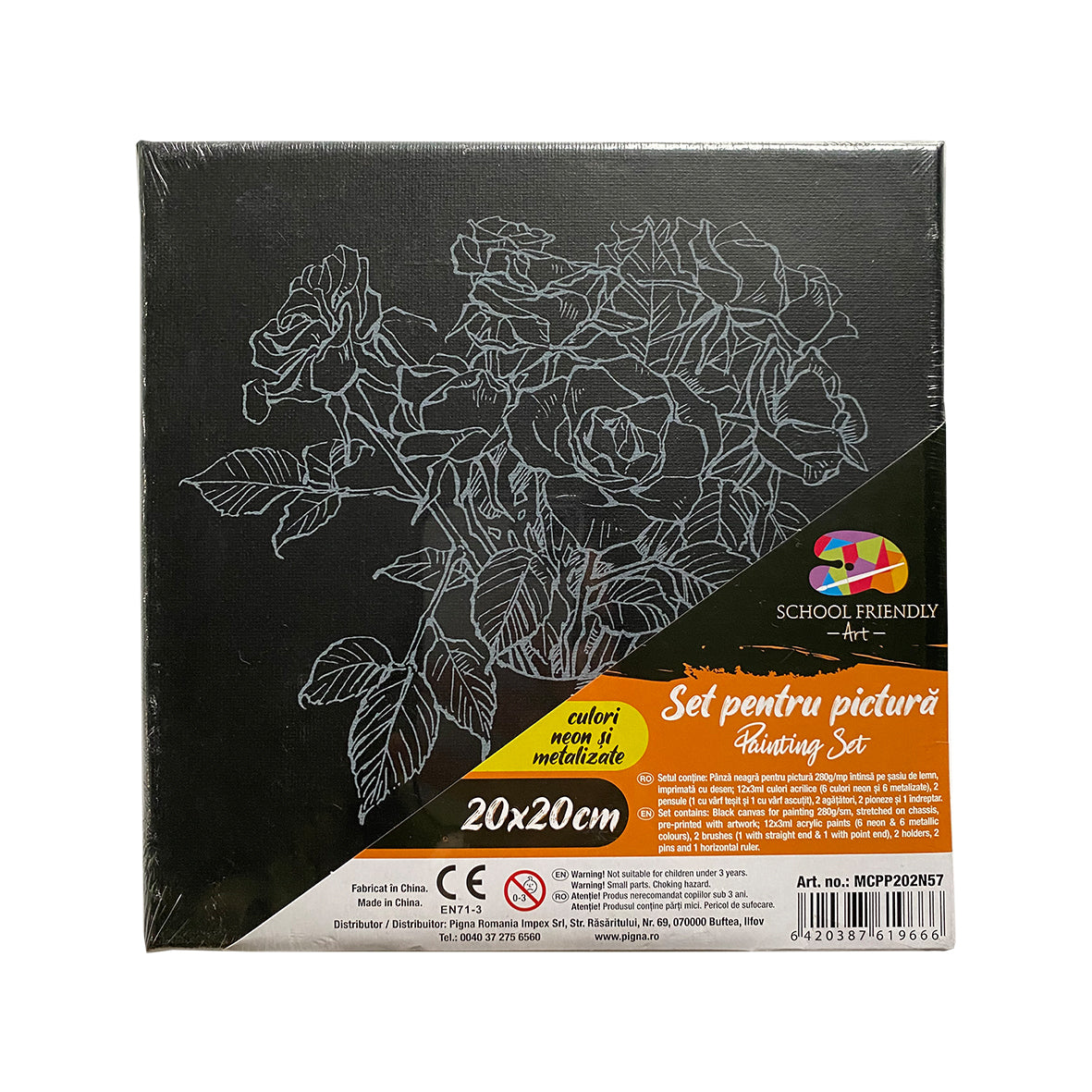 PANZA PREDESENATA PE SASIU NEAGRA 20 x 20 CM TRANDAFIRI SF ART PIGNA PANZA PREDESENATA PE SASIU NEAGRA 20 x 20 CM TRANDAFIRI SF ART PIGNA